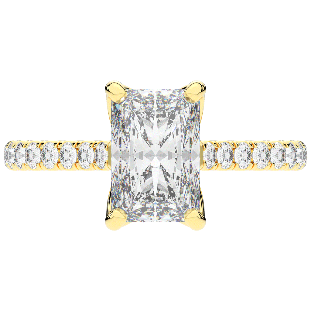 2.70CT.TW RADIANT LAB DIAMOND SOLITAIRE ENGAGEMENT RING - Nazarelle