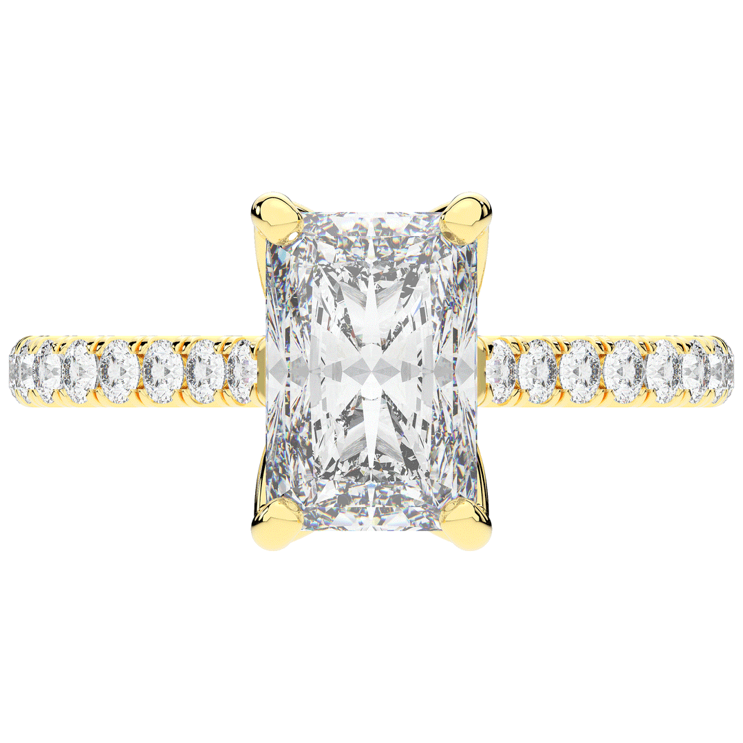 2.70CT.TW RADIANT LAB DIAMOND SOLITAIRE ENGAGEMENT RING - Nazarelle