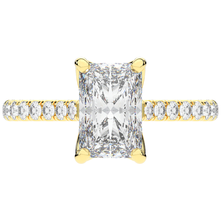 2.70CT.TW RADIANT LAB DIAMOND SOLITAIRE ENGAGEMENT RING - Nazarelle