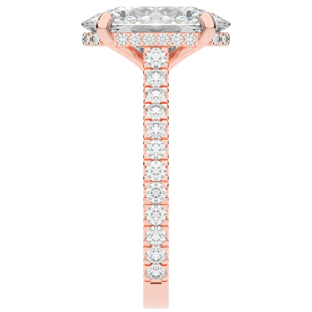 4.70CT.TW OVAL LAB DIAMOND UNDERHALO SOLITAIRE ENGAGEMENT RING - Nazarelle