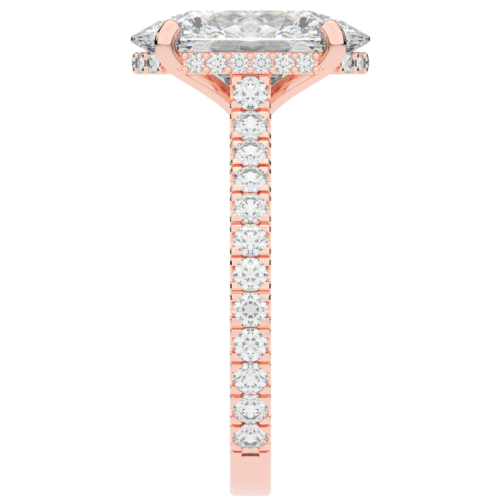 4.70CT.TW OVAL LAB DIAMOND UNDERHALO SOLITAIRE ENGAGEMENT RING - Nazarelle