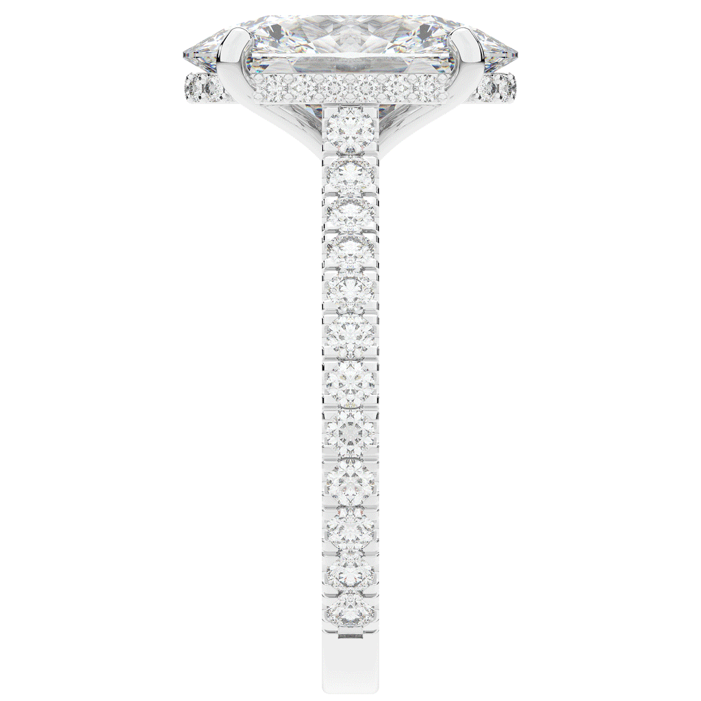 4.70CT.TW OVAL LAB DIAMOND UNDERHALO SOLITAIRE ENGAGEMENT RING - Nazarelle