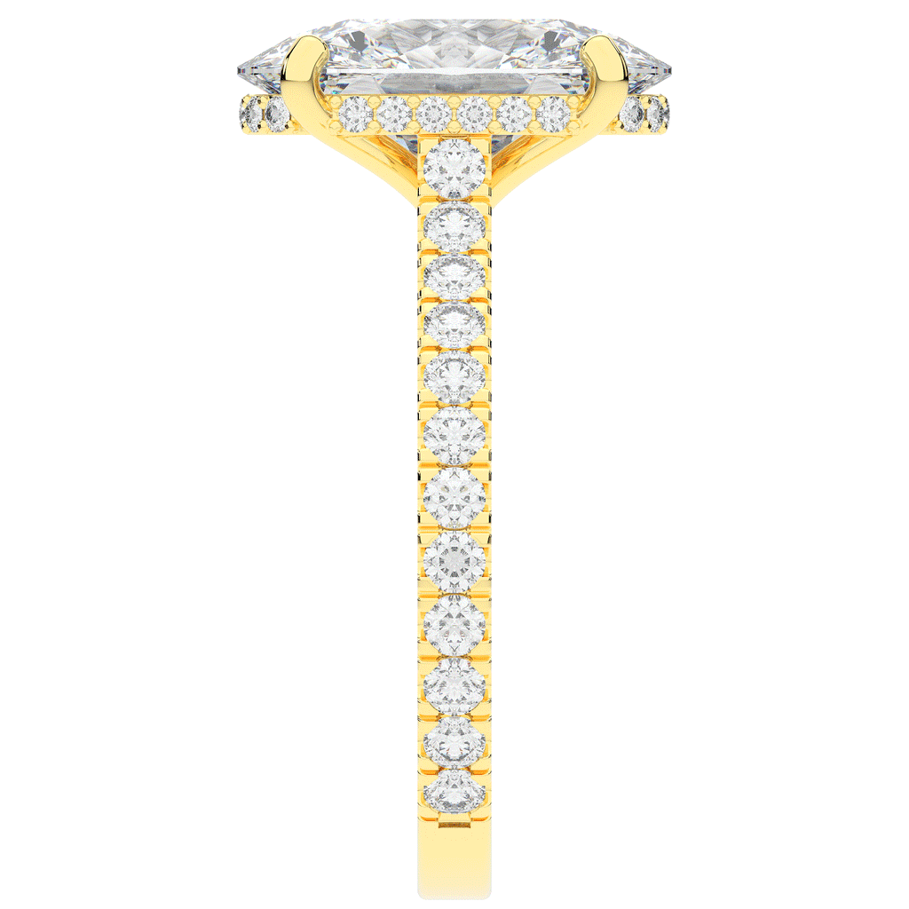 4.70CT.TW OVAL LAB DIAMOND UNDERHALO SOLITAIRE ENGAGEMENT RING - Nazarelle