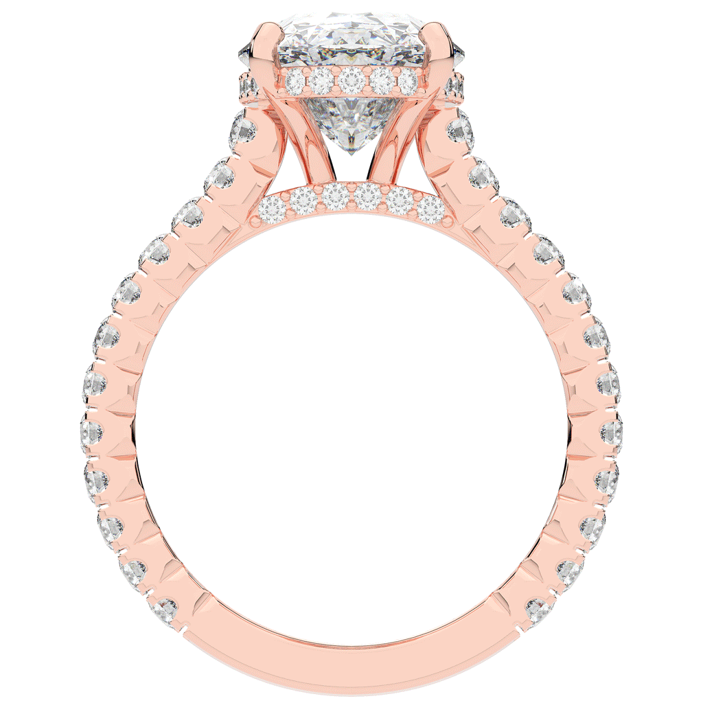 4.70CT.TW OVAL LAB DIAMOND UNDERHALO SOLITAIRE ENGAGEMENT RING - Nazarelle
