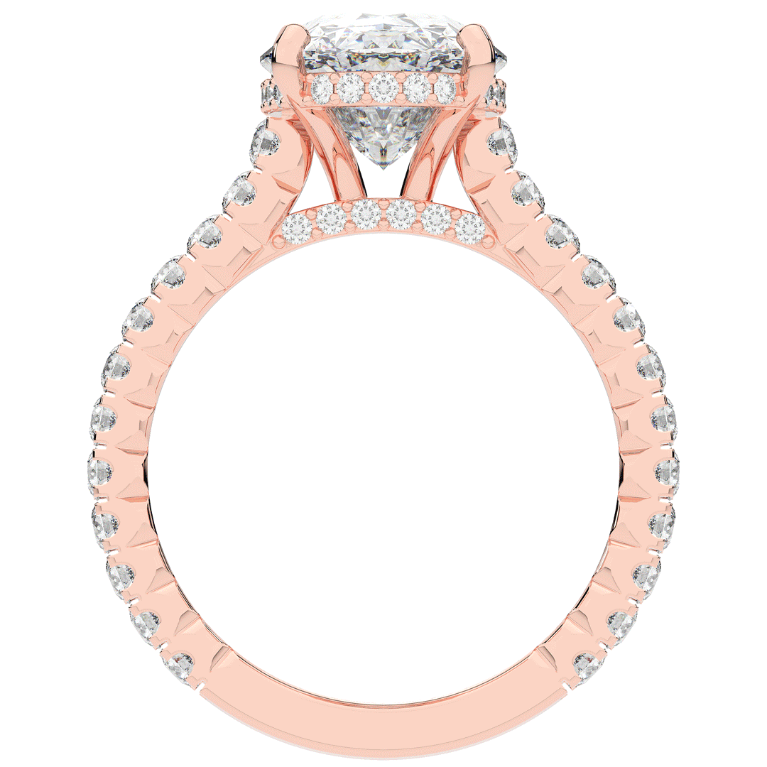 4.70CT.TW OVAL LAB DIAMOND UNDERHALO SOLITAIRE ENGAGEMENT RING - Nazarelle