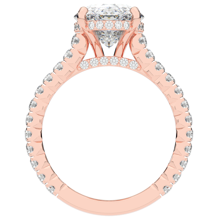 4.70CT.TW OVAL LAB DIAMOND UNDERHALO SOLITAIRE ENGAGEMENT RING - Nazarelle