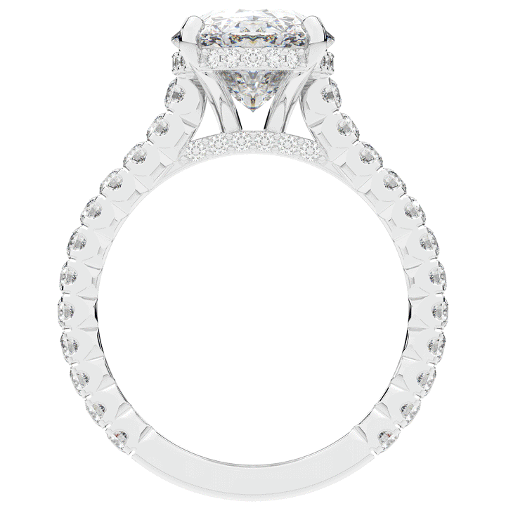 4.70CT.TW OVAL LAB DIAMOND UNDERHALO SOLITAIRE ENGAGEMENT RING - Nazarelle