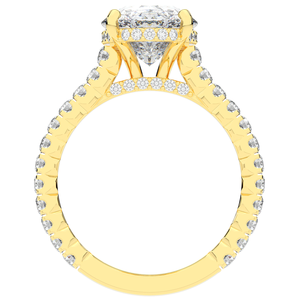 4.70CT.TW OVAL LAB DIAMOND UNDERHALO SOLITAIRE ENGAGEMENT RING - Nazarelle