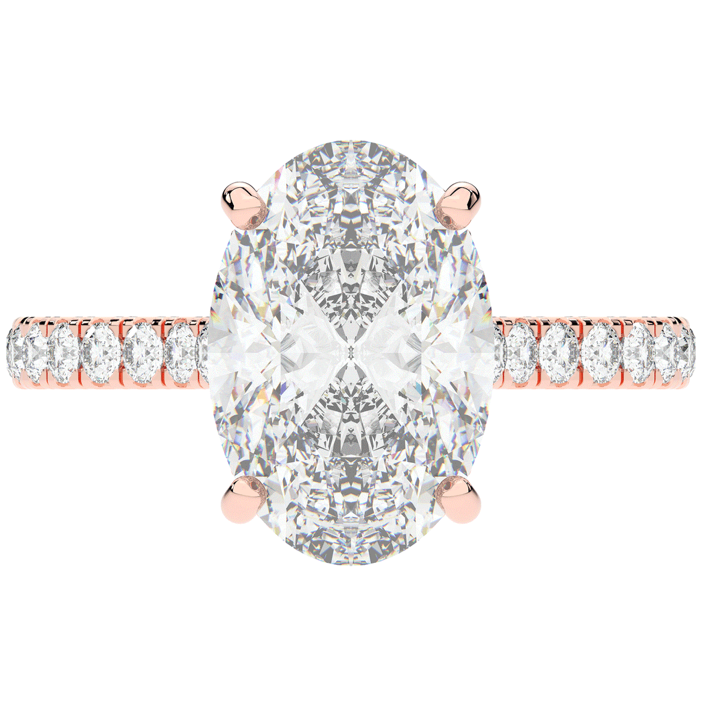 4.70CT.TW OVAL LAB DIAMOND UNDERHALO SOLITAIRE ENGAGEMENT RING - Nazarelle