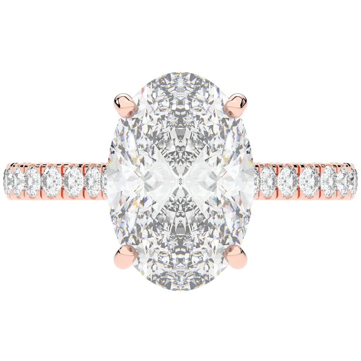 4.70CT.TW OVAL LAB DIAMOND UNDERHALO SOLITAIRE ENGAGEMENT RING - Nazarelle