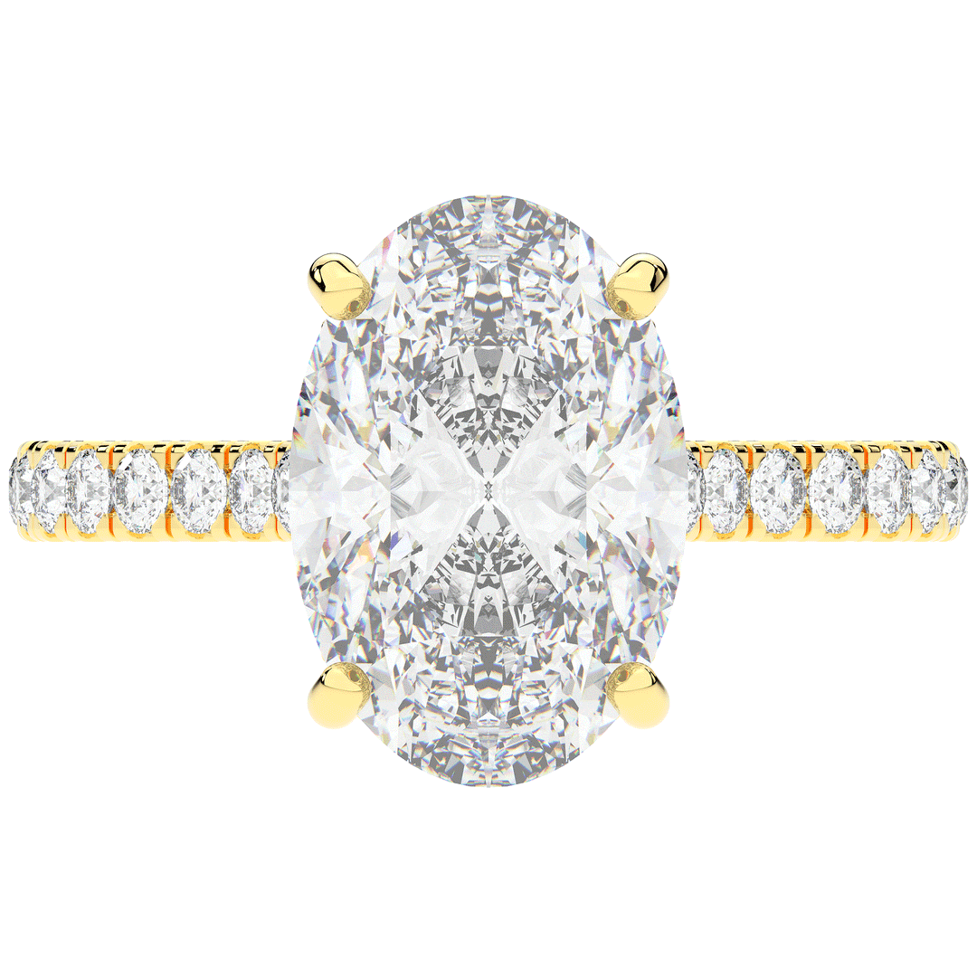 4.70CT.TW OVAL LAB DIAMOND UNDERHALO SOLITAIRE ENGAGEMENT RING - Nazarelle