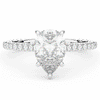 2.50CT.TW PEAR LAB DIAMOND UNDERHALO SOLITAIRE ENGAGEMENT RING - Nazarelle