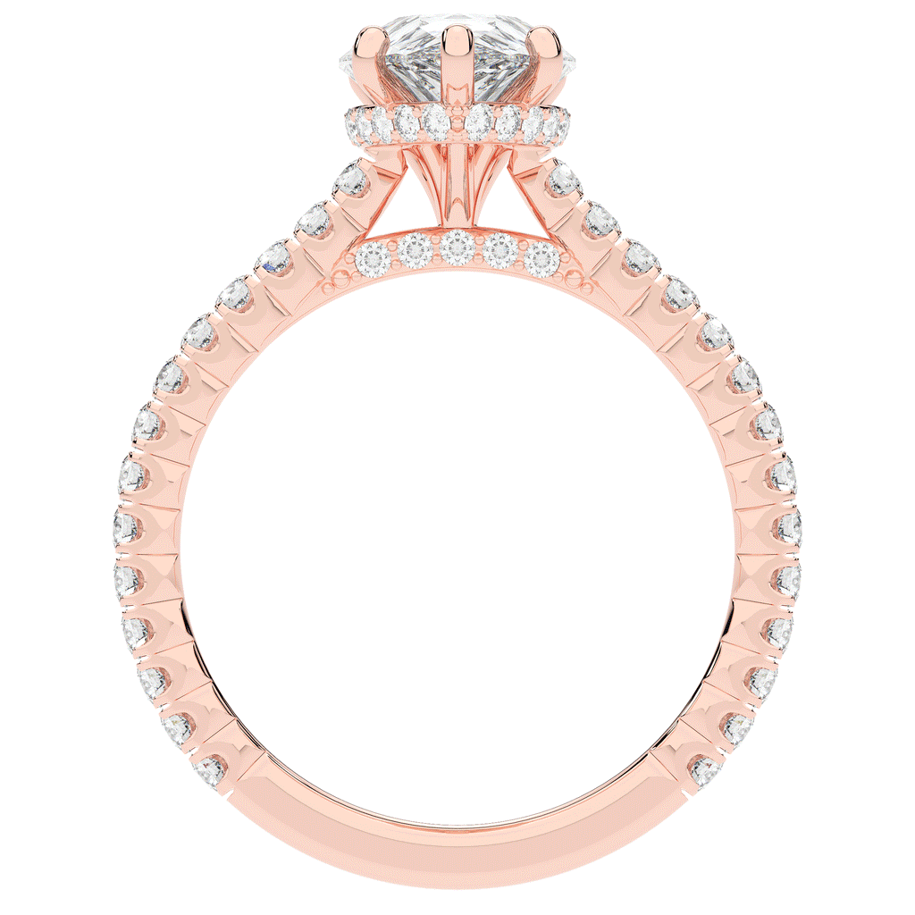 2.50CT.TW PEAR LAB DIAMOND UNDERHALO SOLITAIRE ENGAGEMENT RING - Nazarelle