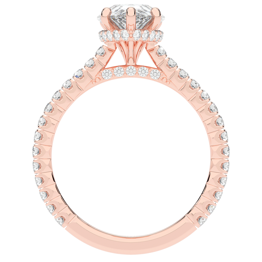 2.50CT.TW PEAR LAB DIAMOND UNDERHALO SOLITAIRE ENGAGEMENT RING - Nazarelle