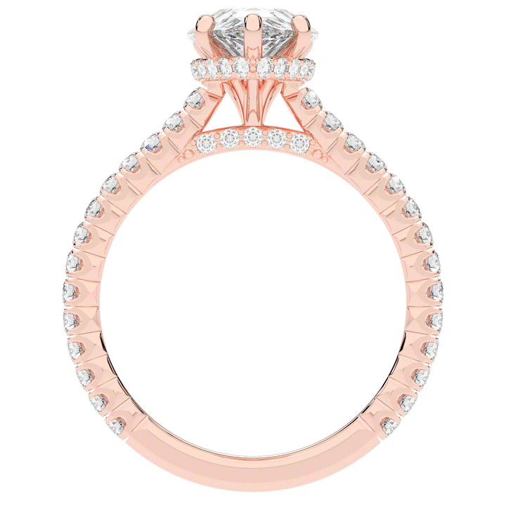 2.50CT.TW PEAR LAB DIAMOND UNDERHALO SOLITAIRE ENGAGEMENT RING - Nazarelle