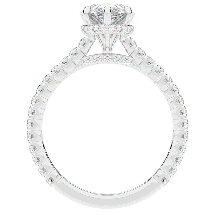 2.50CT.TW PEAR LAB DIAMOND UNDERHALO SOLITAIRE ENGAGEMENT RING - Nazarelle