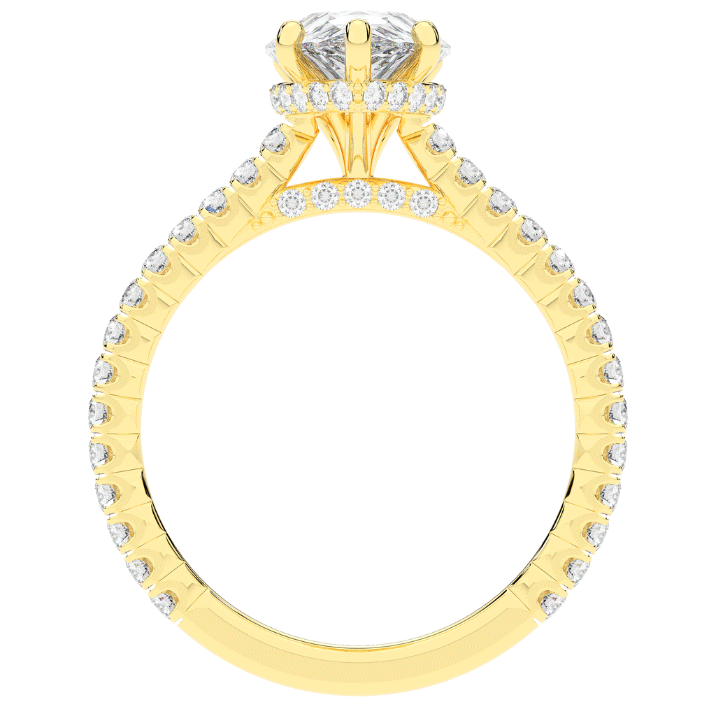 2.50CT.TW PEAR LAB DIAMOND UNDERHALO SOLITAIRE ENGAGEMENT RING - Nazarelle