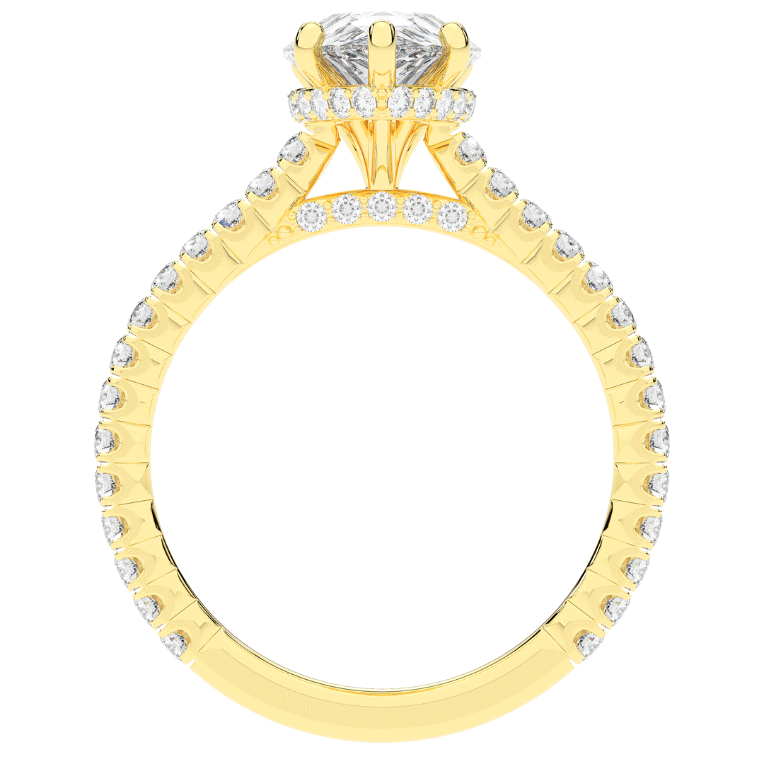 2.50CT.TW PEAR LAB DIAMOND UNDERHALO SOLITAIRE ENGAGEMENT RING - Nazarelle