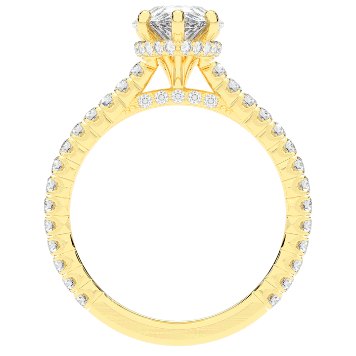 2.50CT.TW PEAR LAB DIAMOND UNDERHALO SOLITAIRE ENGAGEMENT RING - Nazarelle