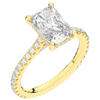 3.50CT.TW RADIANT LAB DIAMOND UNDERHALO SOLITAIRE TWO TONE ENGAGEMENT RING - Nazarelle
