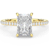 3.50CT.TW RADIANT LAB DIAMOND UNDERHALO SOLITAIRE TWO TONE ENGAGEMENT RING - Nazarelle