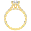 3.50CT.TW RADIANT LAB DIAMOND UNDERHALO SOLITAIRE TWO TONE ENGAGEMENT RING - Nazarelle