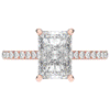 3.50CT.TW RADIANT LAB DIAMOND UNDERHALO SOLITAIRE TWO TONE ENGAGEMENT RING - Nazarelle