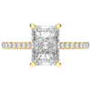3.50CT.TW RADIANT LAB DIAMOND UNDERHALO SOLITAIRE TWO TONE ENGAGEMENT RING - Nazarelle