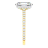 3.50CT.TW RADIANT LAB DIAMOND UNDERHALO SOLITAIRE TWO TONE ENGAGEMENT RING - Nazarelle