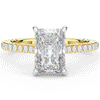 3.50CT.TW RADIANT LAB DIAMOND UNDERHALO SOLITAIRE TWO TONE ENGAGEMENT RING - Nazarelle