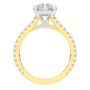 3.50CT.TW RADIANT LAB DIAMOND UNDERHALO SOLITAIRE TWO TONE ENGAGEMENT RING - Nazarelle