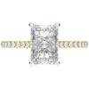 3.50CT.TW RADIANT LAB DIAMOND UNDERHALO SOLITAIRE TWO TONE ENGAGEMENT RING - Nazarelle
