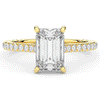 3.50CT.TW EMERALD CUT LAB DIAMOND UNDERHALO SOLITAIRE ENGAGEMENT RING - Nazarelle