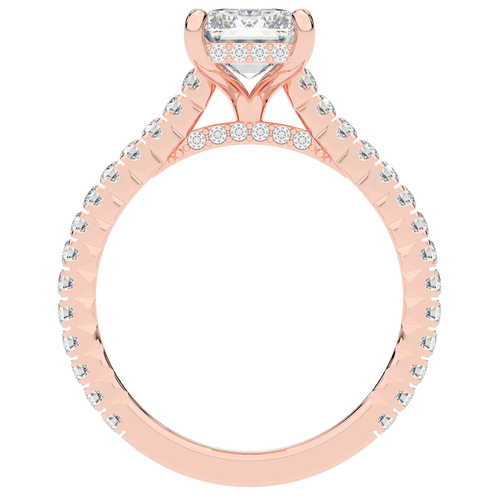 3.50CT.TW EMERALD CUT LAB DIAMOND UNDERHALO SOLITAIRE ENGAGEMENT RING - Nazarelle
