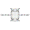 3.50CT.TW EMERALD CUT LAB DIAMOND UNDERHALO SOLITAIRE ENGAGEMENT RING - Nazarelle