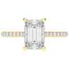 3.50CT.TW EMERALD CUT LAB DIAMOND UNDERHALO SOLITAIRE ENGAGEMENT RING - Nazarelle