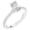 2.10CT.TW EMERALD CUT LAB DIAMOND UNDERHALO SOLITAIRE ENGAGEMENT RING - Nazarelle
