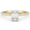2.10CT.TW EMERALD CUT LAB DIAMOND UNDERHALO SOLITAIRE ENGAGEMENT RING - Nazarelle