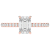 2.10CT.TW EMERALD CUT LAB DIAMOND UNDERHALO SOLITAIRE ENGAGEMENT RING - Nazarelle