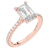 3.50CT.TW EMERALD CUT LAB DIAMOND UNDERHALO SOLITAIRE TWO TONE ENGAGEMENT RING - Nazarelle