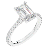 3.50CT.TW EMERALD CUT LAB DIAMOND UNDERHALO SOLITAIRE TWO TONE ENGAGEMENT RING - Nazarelle
