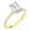 3.50CT.TW EMERALD CUT LAB DIAMOND UNDERHALO SOLITAIRE TWO TONE ENGAGEMENT RING - Nazarelle