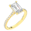 3.50CT.TW EMERALD CUT LAB DIAMOND UNDERHALO SOLITAIRE TWO TONE ENGAGEMENT RING - Nazarelle