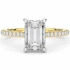 3.50CT.TW EMERALD CUT LAB DIAMOND UNDERHALO SOLITAIRE TWO TONE ENGAGEMENT RING - Nazarelle