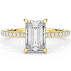 3.50CT.TW EMERALD CUT LAB DIAMOND UNDERHALO SOLITAIRE TWO TONE ENGAGEMENT RING - Nazarelle