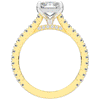 3.50CT.TW EMERALD CUT LAB DIAMOND UNDERHALO SOLITAIRE TWO TONE ENGAGEMENT RING - Nazarelle