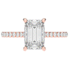 3.50CT.TW EMERALD CUT LAB DIAMOND UNDERHALO SOLITAIRE TWO TONE ENGAGEMENT RING - Nazarelle