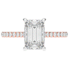 3.50CT.TW EMERALD CUT LAB DIAMOND UNDERHALO SOLITAIRE TWO TONE ENGAGEMENT RING - Nazarelle