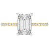 3.50CT.TW EMERALD CUT LAB DIAMOND UNDERHALO SOLITAIRE TWO TONE ENGAGEMENT RING - Nazarelle