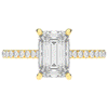 3.50CT.TW EMERALD CUT LAB DIAMOND UNDERHALO SOLITAIRE TWO TONE ENGAGEMENT RING - Nazarelle